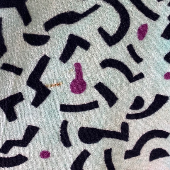 Velour collared maximalist sweater abstract vintage Keith Haring esque - Picture 12 of 14